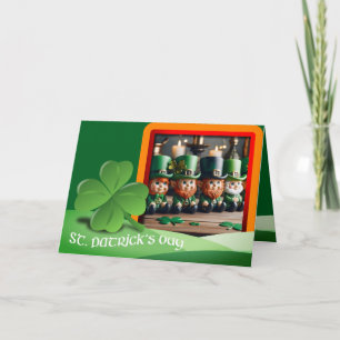 Leprechauns St Patrick's Day text + add Photo HGC4 Card