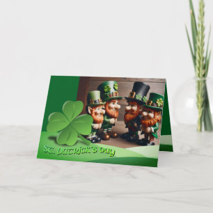 Leprechauns St Patrick's Day text HGCO2 Card