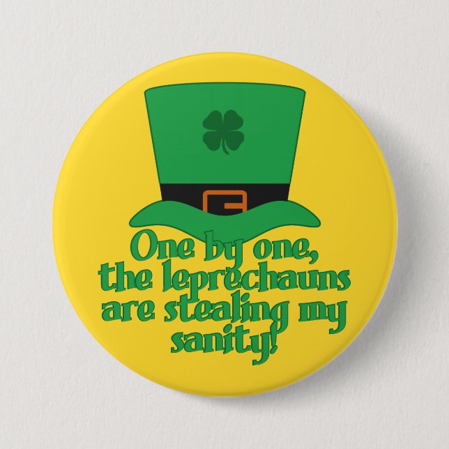 Leprechauns Stealing Sanity buttons (Front)