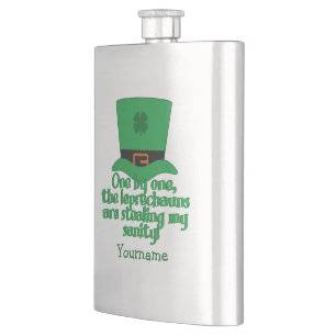 Leprechauns Stealing Sanity custom flask