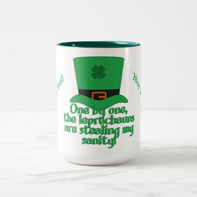 Leprechauns Stealing Sanity custom mugs (Center)