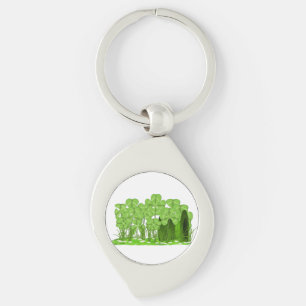 Leprechaun's Top Hat Lying in Field of Shamrocks  Key Ring