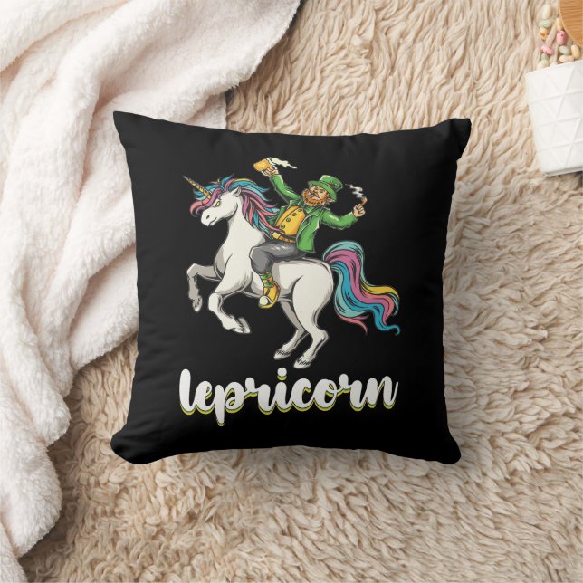 Lepricorn Leprechaun Unicorn St Patrick's Day Cushion (Blanket)