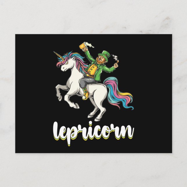 Lepricorn Leprechaun Unicorn St Patrick's Day Postcard (Front)