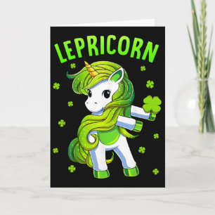 Lepricorn Unicorn Happy St Patricks Day Kids Girls Card