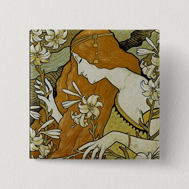 L'Ermitage Art Nouveau 15 Cm Square Badge (Front)