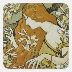 L'Ermitage Art Nouveau Square Sticker