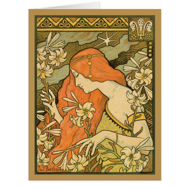 L'Ermitage French Nouveau Woman in Field of Flower (Front)