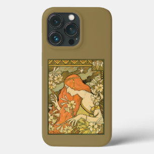 L'Ermitage French Nouveau Woman in Field of Flower iPhone 13 Pro Case