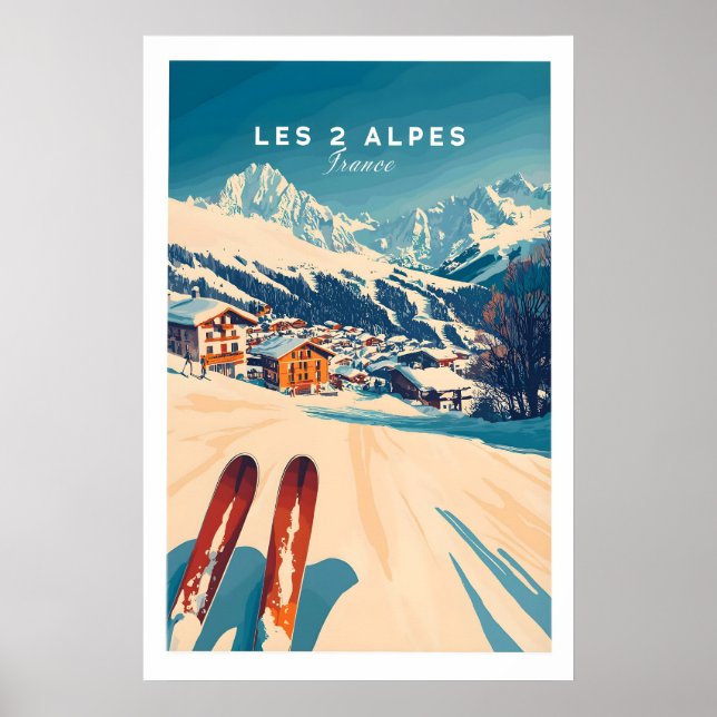 Les 2 Alpes Art Ski Print 1 (Front)