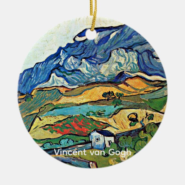 Les Alpilles Mountain Landscape, Ceramic Ornament (Front)
