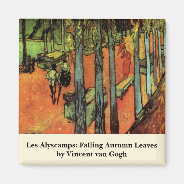 Les Alyscamps, Autumn Leaves by Vincent van Gogh Magnet (Front)