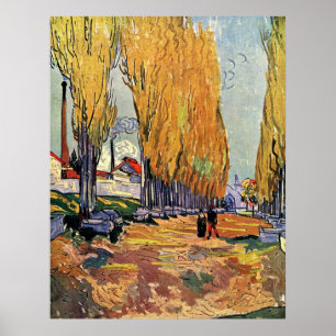 Les Alyscamps by Van Gogh. Autumn landscape Poster