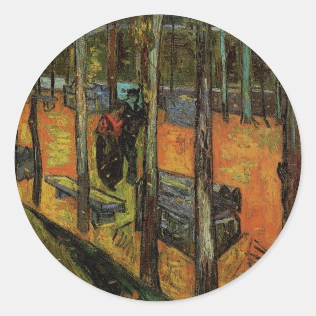 Les Alyscamps (Cemetery) by Vincent van Gogh Classic Round Sticker (Front)