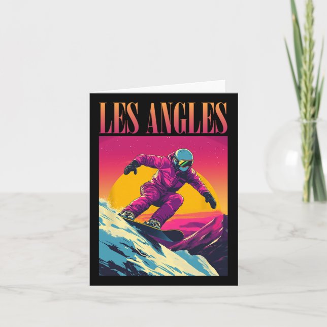 Les Angles France Retro Snowboard  Card (Front)