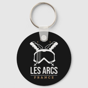 Les Arcs France Ski Resort Vintage Skiing Snowboar Key Ring