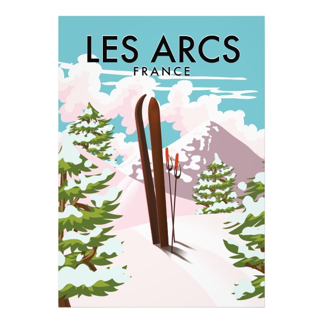 Les Arcs France travel ski Photo Print (Front)