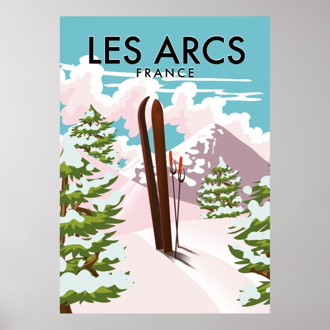 Les Arcs France travel ski Poster (Front)