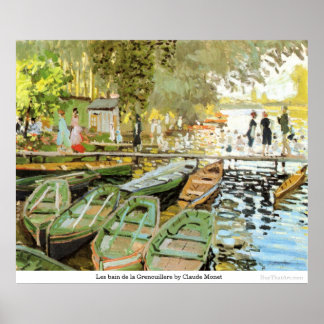 Les bain de la Grenouillere by Claude Monet Poster