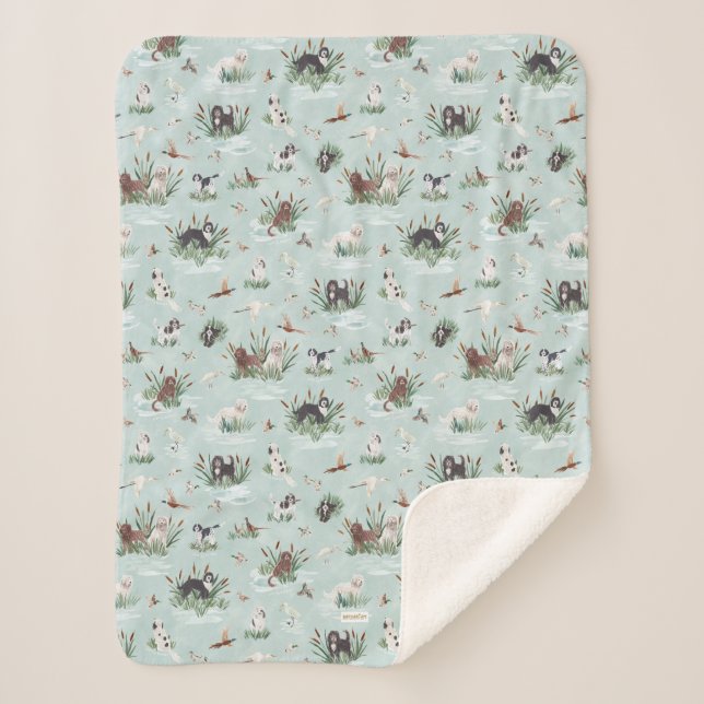 LES BARBETS DANS LE MARAIS Pet Dog Sherpa Blanket (Front)