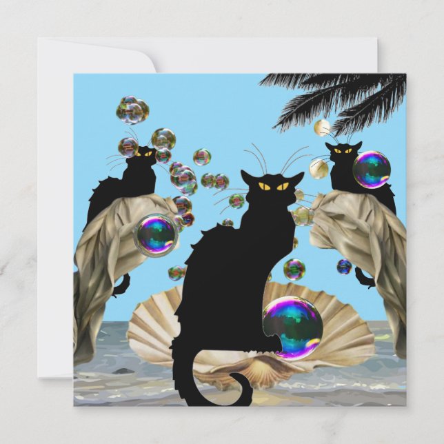 Les Chats Noir and Botticelli Shell, Invitation (Front)