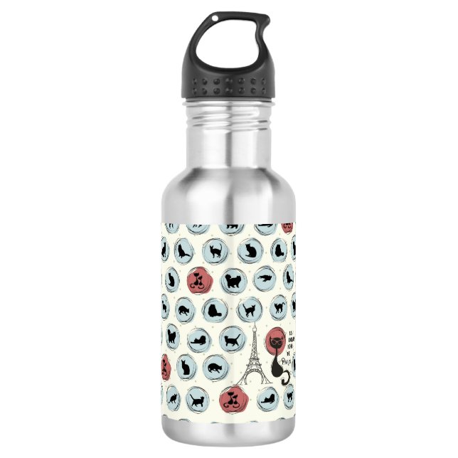 Les Chats Noirs de Paris 710 Ml Water Bottle (Front)