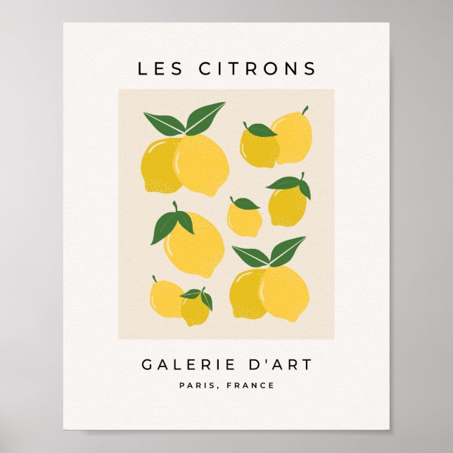 Les Citrons 01 Retro Lemon Abstract Lemons Poster (Front)
