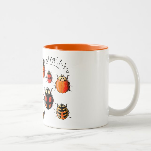 Les Coccinelles - Ladybirds Two-Tone Coffee Mug (Right)