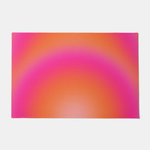 Les Couleurs 03 Hot Pink And Orange Gradient Aura Doormat