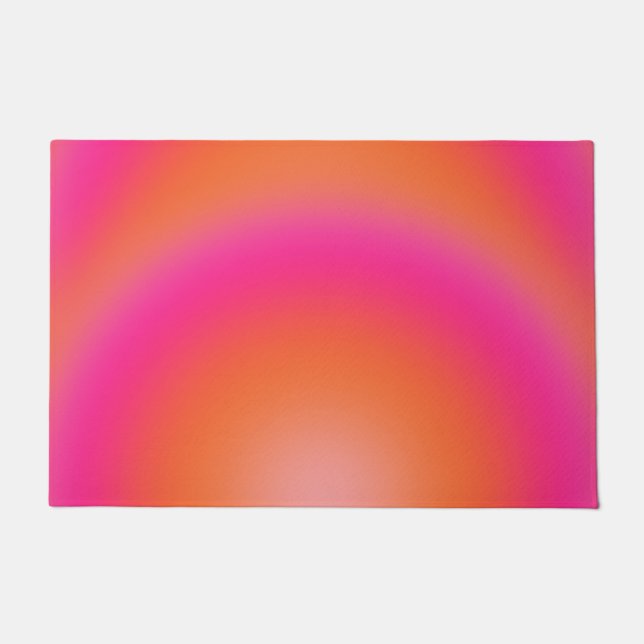 Les Couleurs 03 Hot Pink And Orange Gradient Aura Doormat (Front)