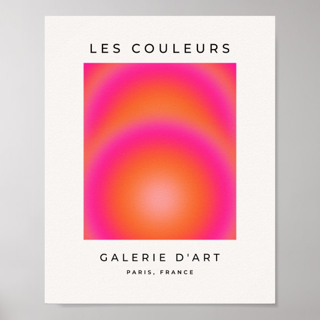 Les Couleurs 03 Hot Pink And Orange Gradient Aura Poster (Front)