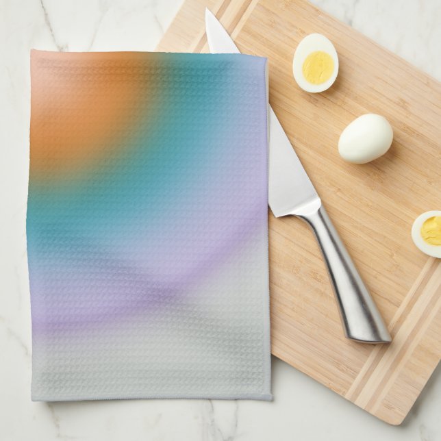 Les Couleurs 10 Bright Colourful Gradient Aura Tea Towel (Quarter Fold)