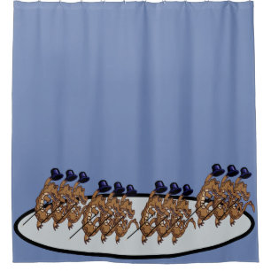 "Les Crocs" Crocodile chorus line Shower Curtain