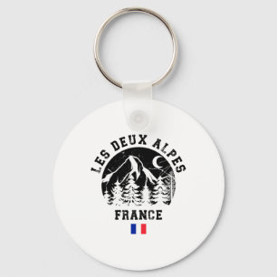 Les Deux Alpes France Alps Ski Resort Alpine Skiin Key Ring
