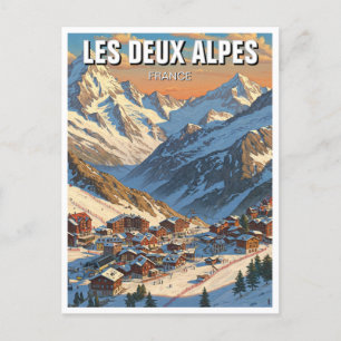 Les Deux Alpes France Travel Postcard