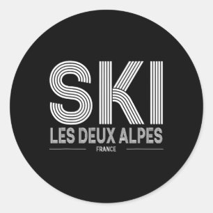 Les Deux Alpes Ski Resort France Alps French Skiin Classic Round Sticker