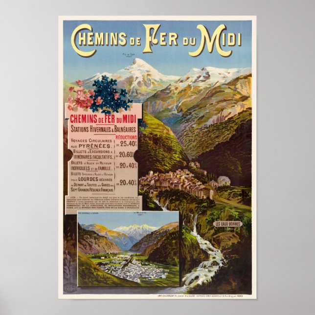 Les Eaux-Bonnes France Vintage Poster 1900 (Front)