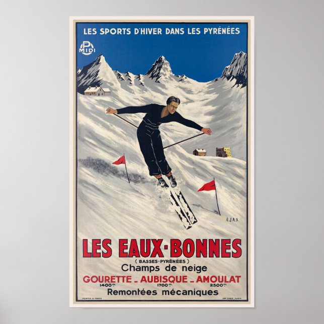 Les Eaux-Bonnes France Vintage Poster 1935 (Front)