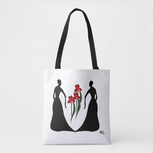 Les Femmes Bold Red Irises Personalised Tote Bag (Front)