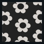 Les Fleurs 02 Black And White Floral Retro Flowers Faux Canvas Print<br><div class="desc">Abstract Retro Floral Print - Les Fleurs – Black And White Flower Pattern.</div>