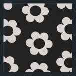 Les Fleurs 02 Black And White Floral Retro Flowers Faux Canvas Print<br><div class="desc">Abstract Retro Floral Print - Les Fleurs – Black And White Flower Pattern.</div>