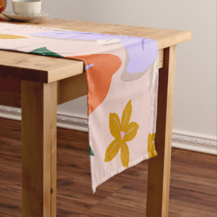 Les Fleurs 04 Retro Colourful Floral Short Table Runner