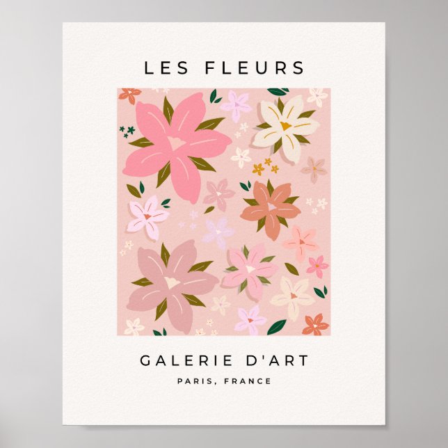 Les Fleurs 05 Floral Pattern Blush Pink Flowers Poster (Front)