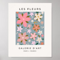 Les Fleurs 06 Flower Pattern Blue And Blush Floral