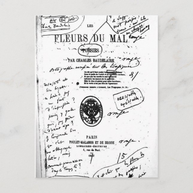 Les Fleurs du Mal 2 - Baudelaire Postcard (Front)