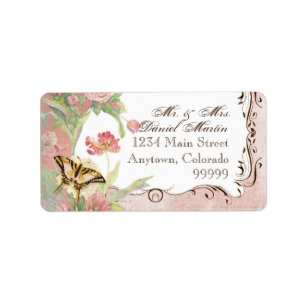 Les Fleurs Peony Rose Tulip Floral Flowers Wedding Label