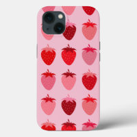 Les Fraises 01 Pink And Red Preppy Strawberries