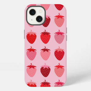 Les Fraises 01 Pink And Red Preppy Strawberries iPhone 13 Case