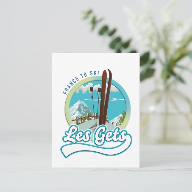 Les Gets france ski logo Postcard (Standing Front)