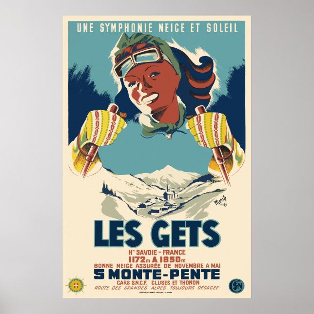Les Gets, Savoie, France, Ski Poster (Front)